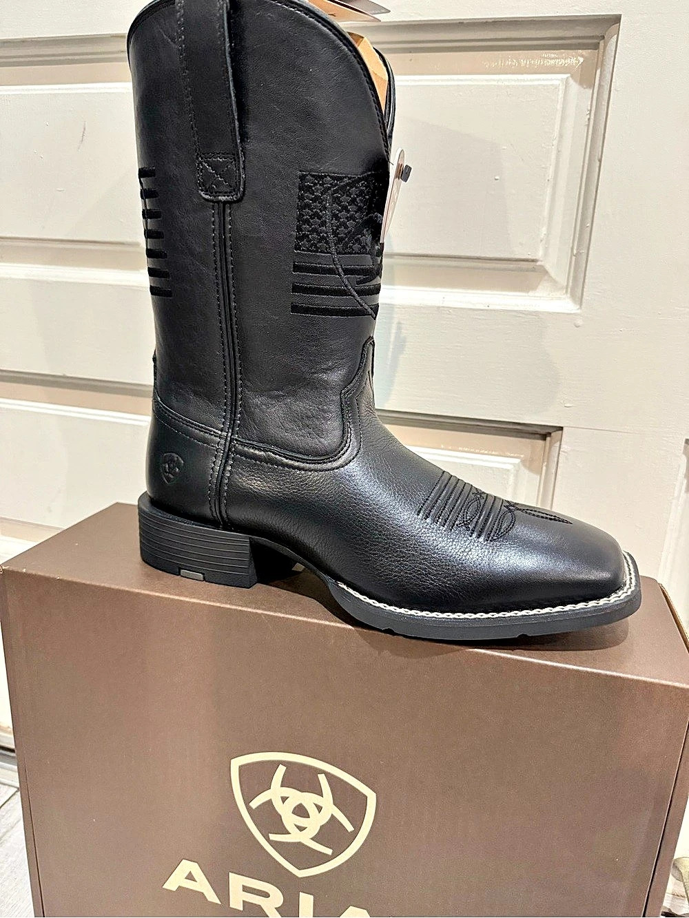Ariat Men’s medium with Sport Patriot Wide Square Toe Cowboy Boot Boots Black